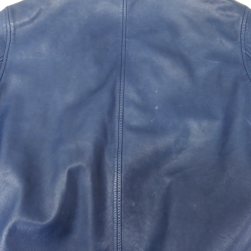 【中古】セラファン SERAPHIN ラムレザー ジップアップブルゾン ネイビー【 42 】【 状態ランクC 】【 メンズ 】