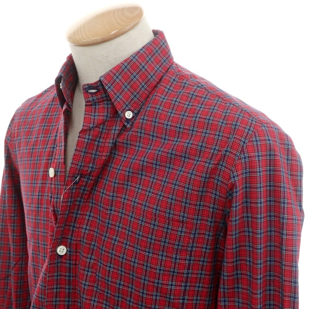 【中古】サルヴァトーレピッコロ Salvatore Piccolo コットン チェック ボタンダウン カジュアルシャツ レッドxネイビー【 38 】【 状態ランクB 】【 メンズ 】