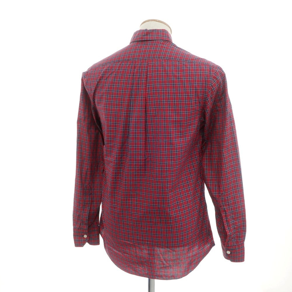 【中古】サルヴァトーレピッコロ Salvatore Piccolo コットン チェック ボタンダウン カジュアルシャツ レッドxネイビー【 38 】【 状態ランクB 】【 メンズ 】