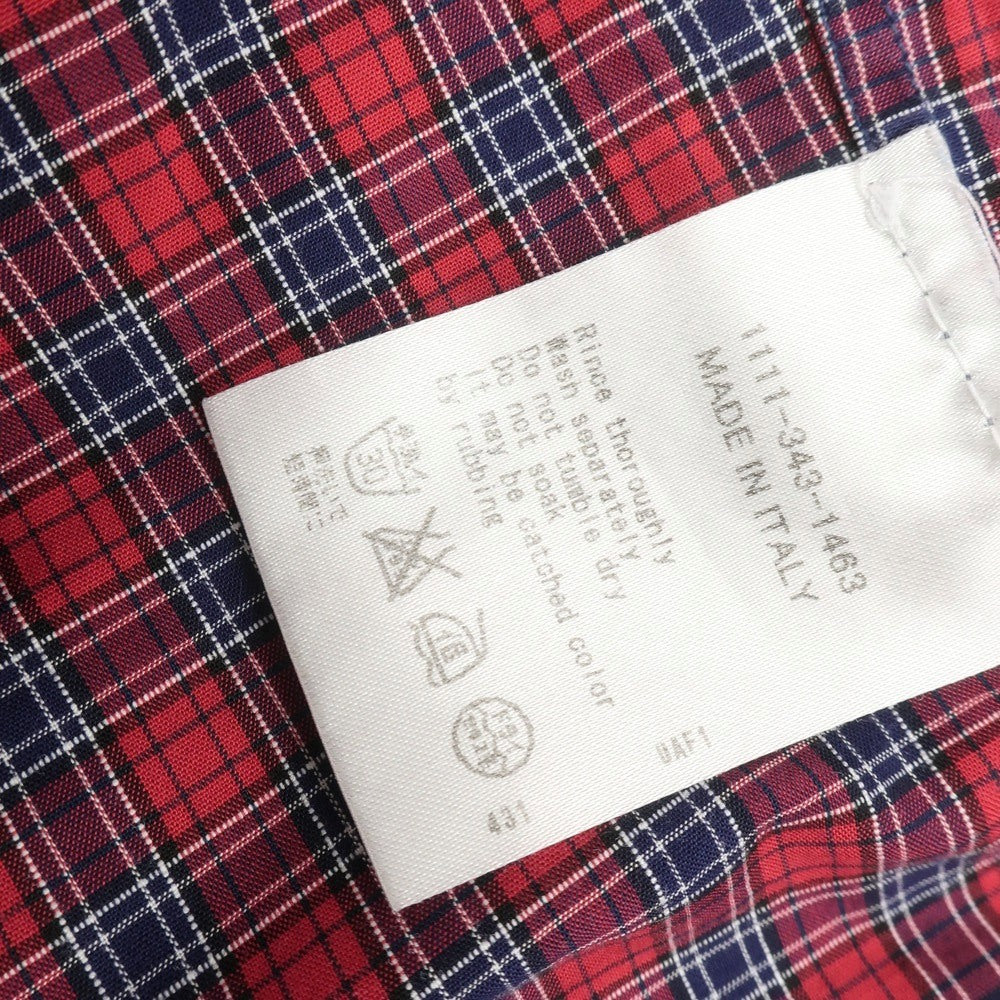 【中古】サルヴァトーレピッコロ Salvatore Piccolo コットン チェック ボタンダウン カジュアルシャツ レッドxネイビー【 38 】【 状態ランクB 】【 メンズ 】