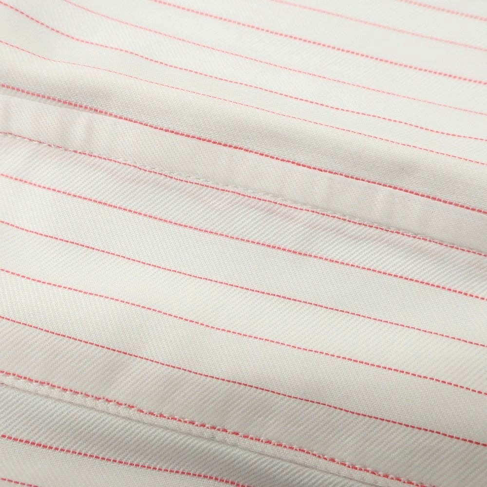 【中古】オリアン ORIAN コットン ストライプ ワイドカラー ドレスシャツ ホワイトxピンク【 38 】【 状態ランクC 】【 メンズ 】