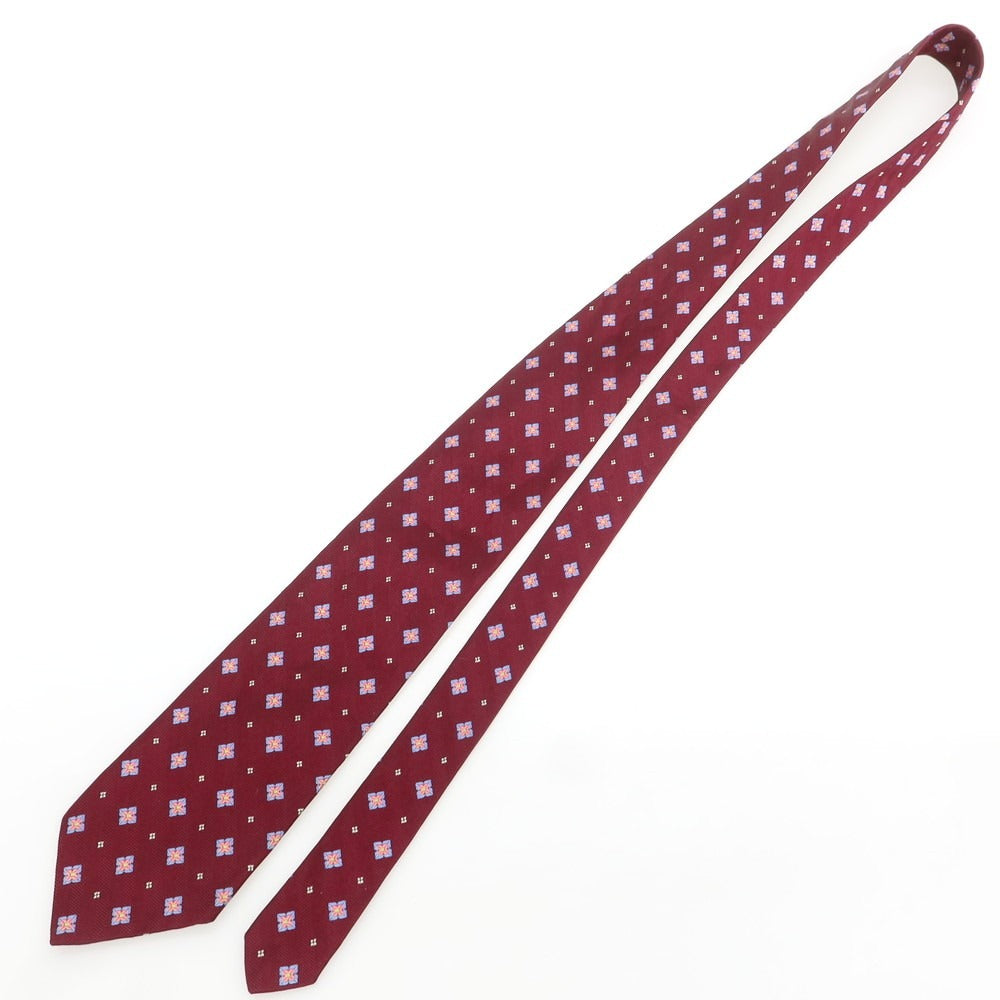 【中古】ブルックスブラザーズ Brooks Brothers シルク 小紋柄ネクタイ ボルドーxピンク【 状態ランクB 】【 メンズ 】