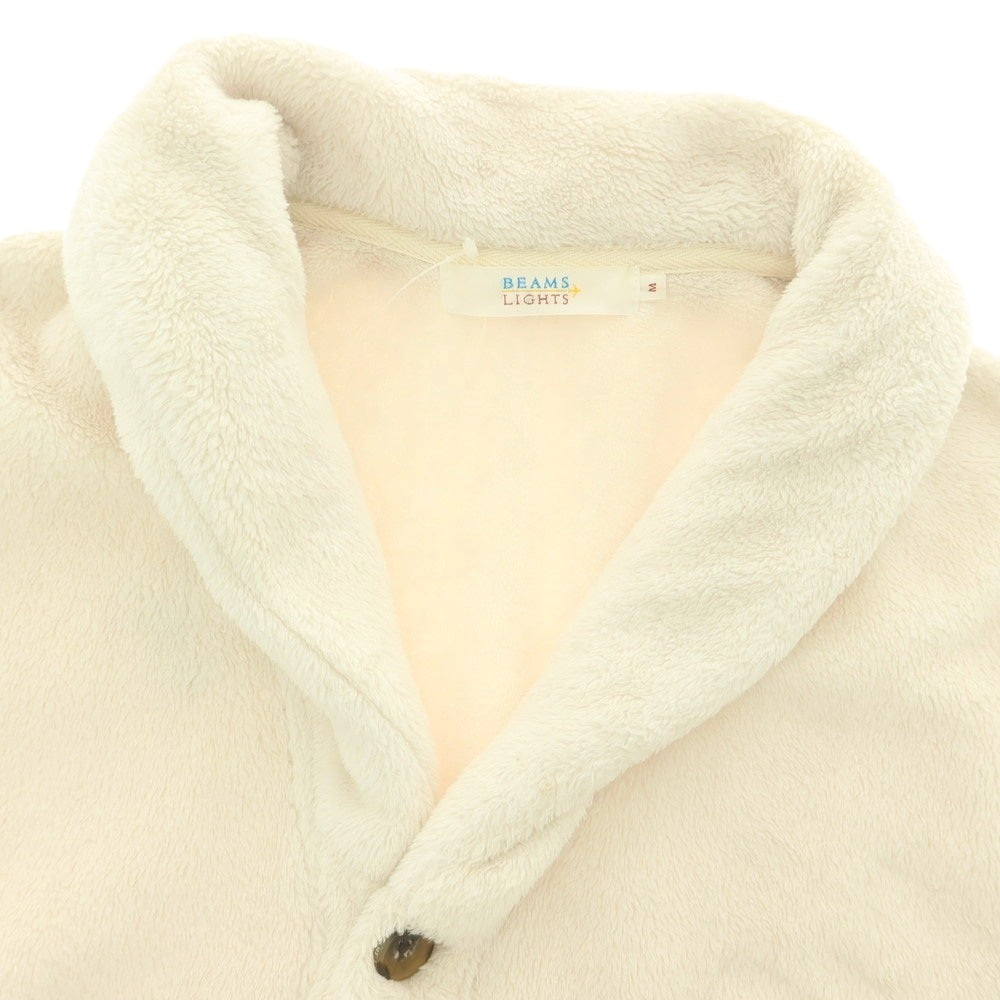 【中古】ビームスライツ BEAMS LIGHTS ポリエステル フリース ショールカラー カーディガン アイボリー【 M 】【 状態ランクC 】【 メンズ 】
