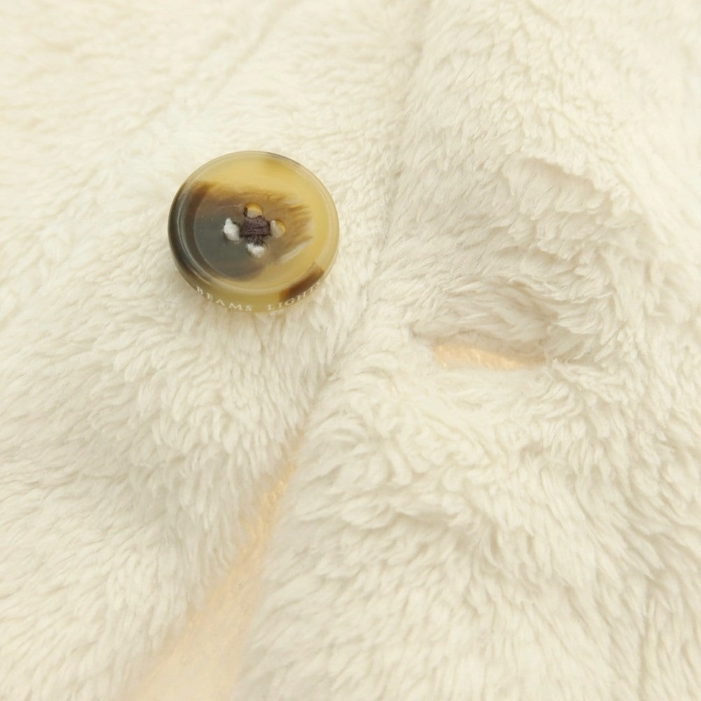 【中古】ビームスライツ BEAMS LIGHTS ポリエステル フリース ショールカラー カーディガン アイボリー【 M 】【 状態ランクC 】【 メンズ 】