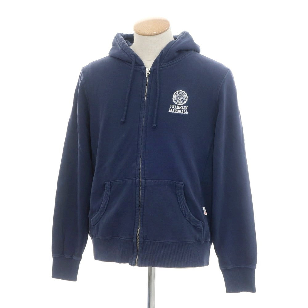 【中古】フランクリンマーシャル FRANKLIN&MARSHALL コットン ジップアップ パーカー ネイビー【 S 】【 状態ランクC 】【 メンズ 】