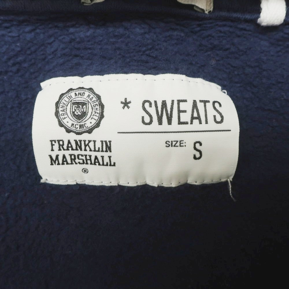 【中古】フランクリンマーシャル FRANKLIN&MARSHALL コットン ジップアップ パーカー ネイビー【 S 】【 状態ランクC 】【 メンズ 】