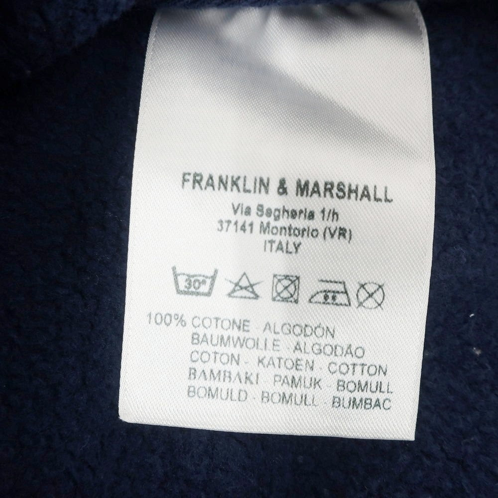 【中古】フランクリンマーシャル FRANKLIN&MARSHALL コットン ジップアップ パーカー ネイビー【 S 】【 状態ランクC 】【 メンズ 】