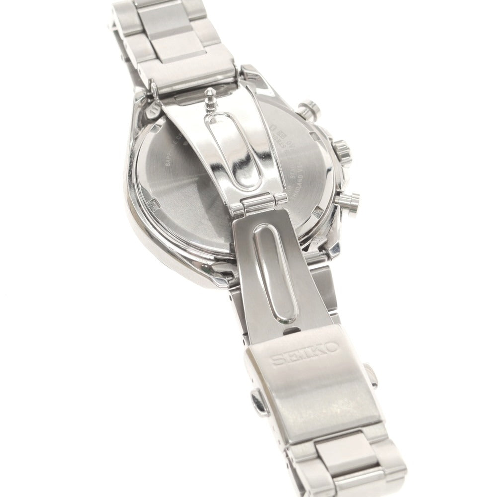 【中古】セイコー SEIKO V175-0FA0 ソーラー クロノグラフ 腕時計 シルバーxブラック【 状態ランクB 】【 メンズ 】