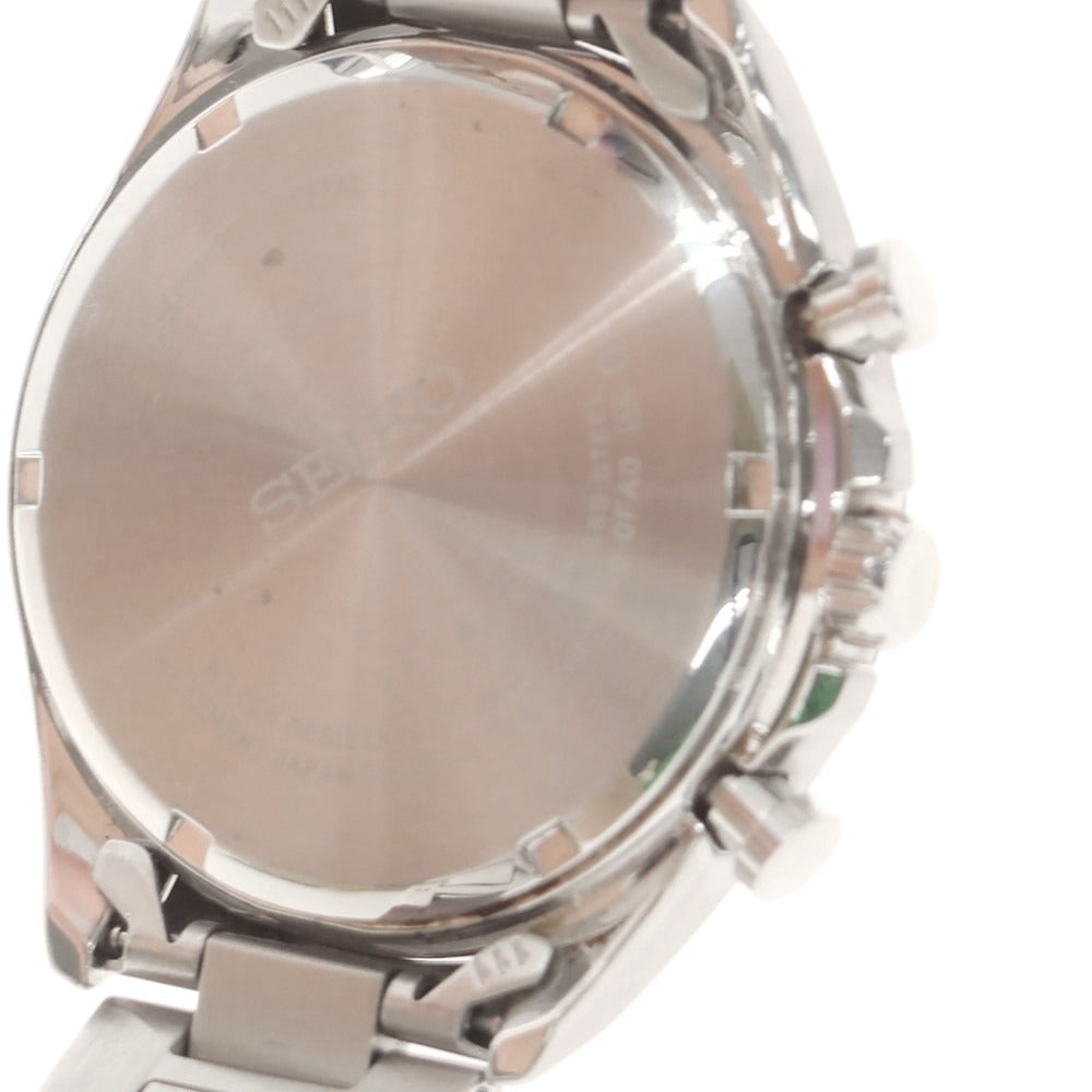 【中古】セイコー SEIKO V175-0FA0 ソーラー クロノグラフ 腕時計 シルバーxブラック【 状態ランクB 】【 メンズ 】