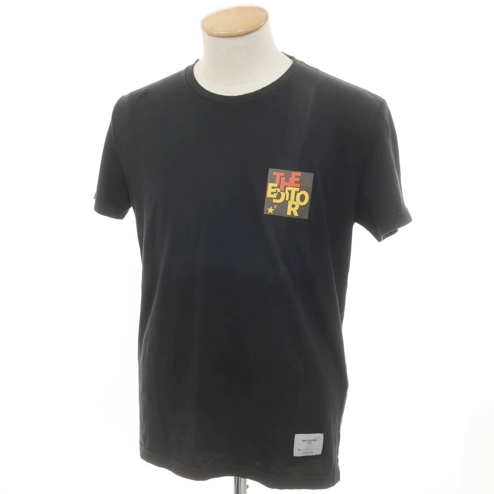 【中古】ジ エディター THE EDITOR コットン クルーネック 半袖Tシャツ ブラック【 S 】【 状態ランクC 】【 メンズ 】