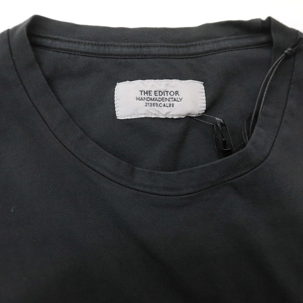 【中古】ジ エディター THE EDITOR コットン クルーネック 半袖Tシャツ ブラック【 S 】【 状態ランクC 】【 メンズ 】