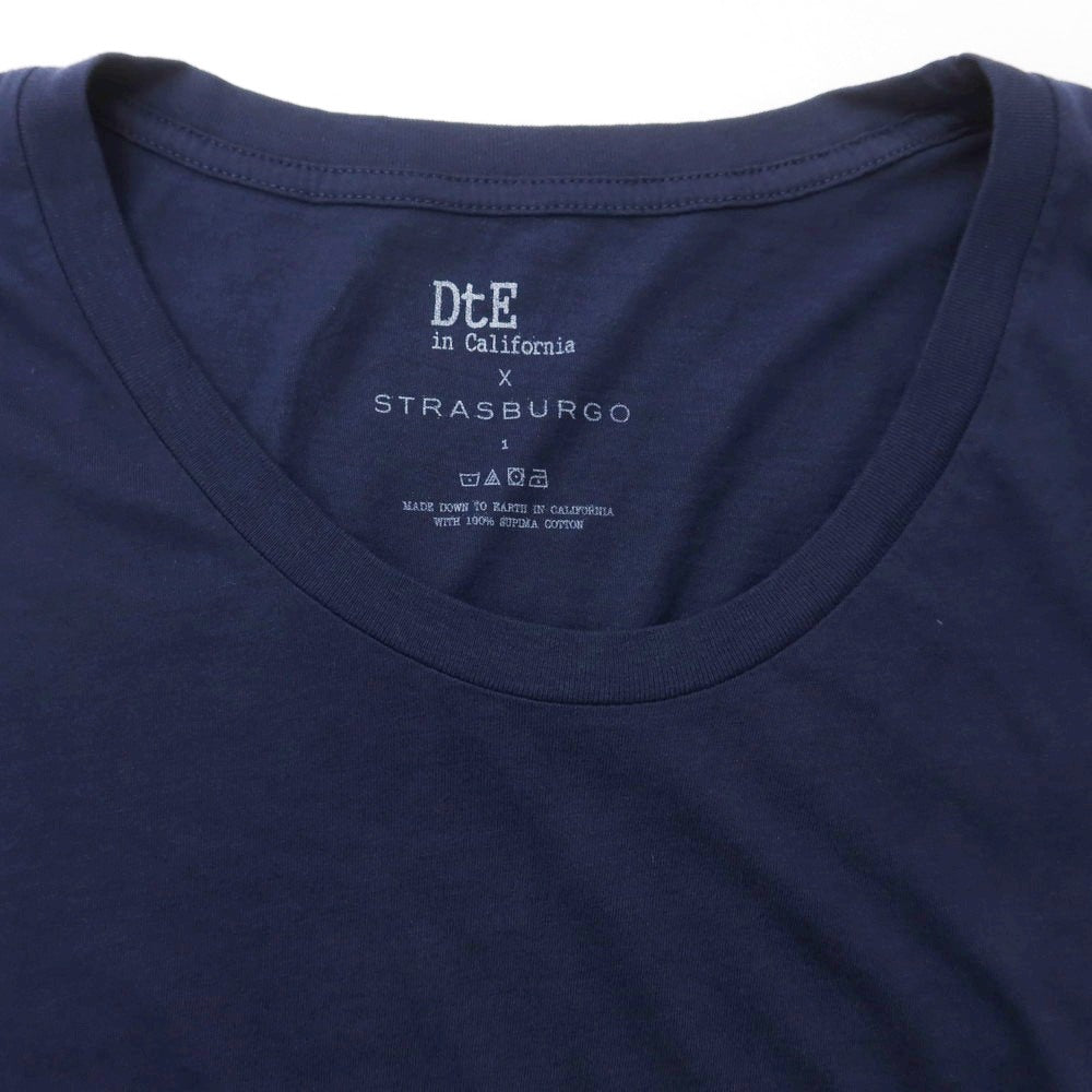 【中古】ディーティーイーインカリフォルニア DtE in California STRASBURGO別注 スーピマコットン スクープネック 半袖Tシャツ ネイビー【 1 】【 状態ランクA 】【 メンズ 】