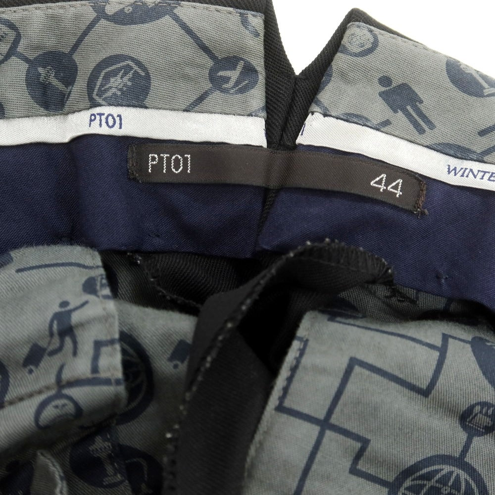 【中古】ピーティーゼロウーノ PT01 ストレッチポリエステルウール ドレススラックスパンツ ブラック【 44 】【 状態ランクB 】【 メンズ 】