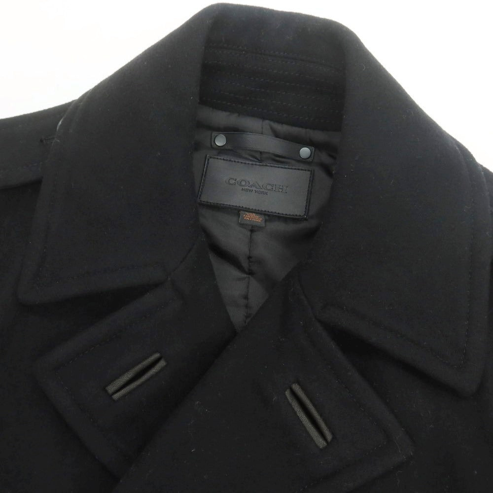 【中古】コーチ COACH ウールナイロン ピーコート ブラック【 XS 】【 状態ランクB 】【 メンズ 】