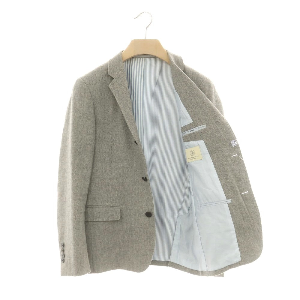 【中古】ビューティアンドユースユナイテッドアローズ BEAUTY&YOUTH UNITED ARROWS リネンウールナイロン ヘリンボーン織り 3B テーラードジャケット グレージュ【 S 】【 状態ランクC 】【 メンズ 】
