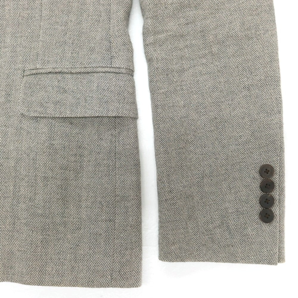 【中古】ビューティアンドユースユナイテッドアローズ BEAUTY&YOUTH UNITED ARROWS リネンウールナイロン ヘリンボーン織り 3B テーラードジャケット グレージュ【 S 】【 状態ランクC 】【 メンズ 】