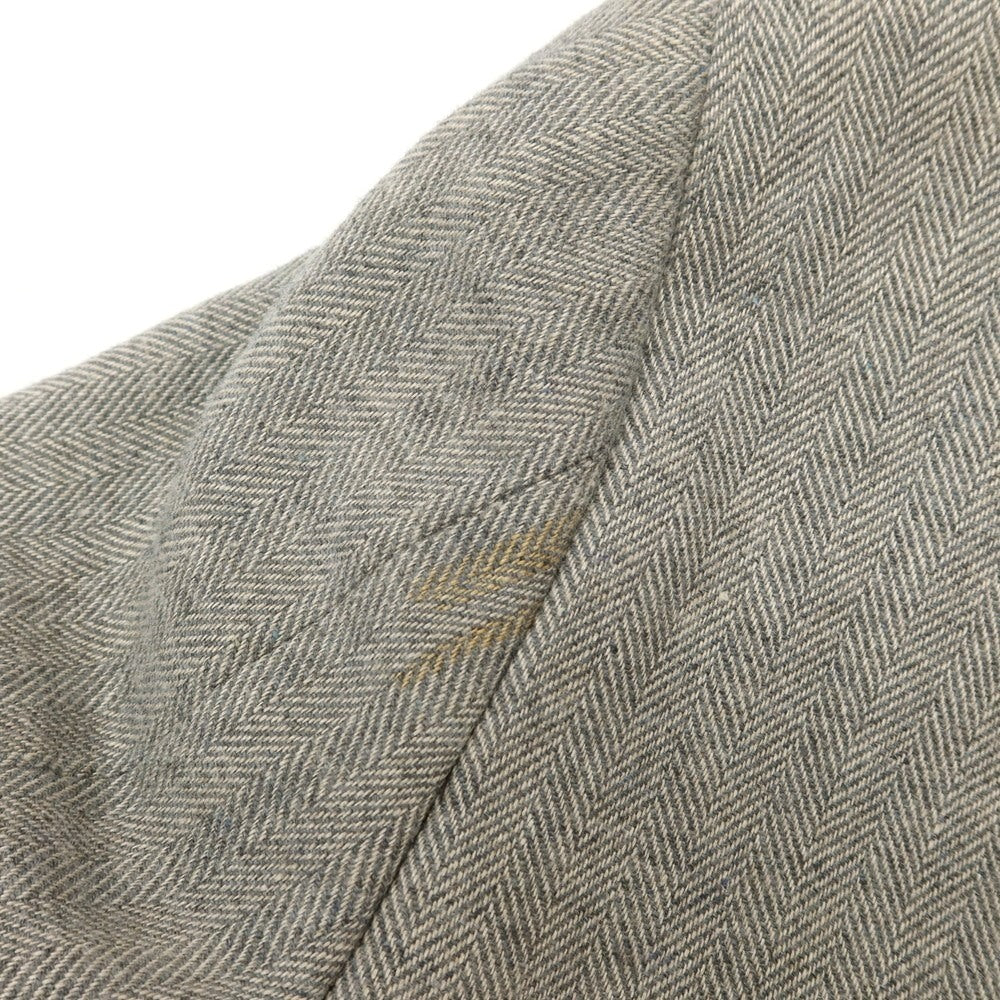 【中古】ビューティアンドユースユナイテッドアローズ BEAUTY&YOUTH UNITED ARROWS リネンウールナイロン ヘリンボーン織り 3B テーラードジャケット グレージュ【 S 】【 状態ランクC 】【 メンズ 】