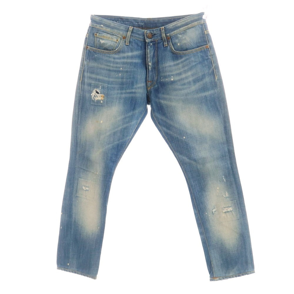 【中古】レイン Reign ダメージ&リペア加工 コットン ジーンズ デニムパンツ ブルー【 30 】【 状態ランクC 】【 メンズ 】