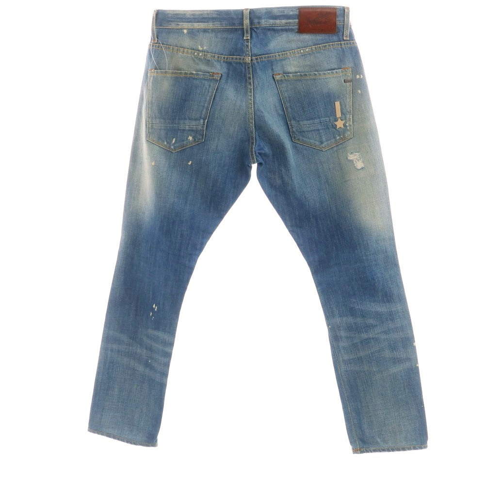 【中古】レイン Reign ダメージ&リペア加工 コットン ジーンズ デニムパンツ ブルー【 30 】【 状態ランクC 】【 メンズ 】