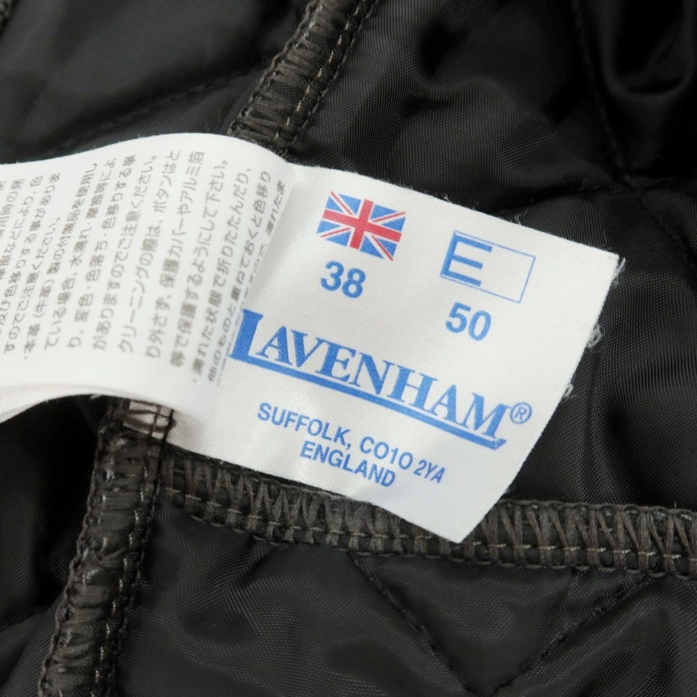 【中古】ラベンハム LAVENHAM ウールポリエステル キルティングブルゾン ダークグレー【 38 】【 状態ランクB 】【 メンズ 】