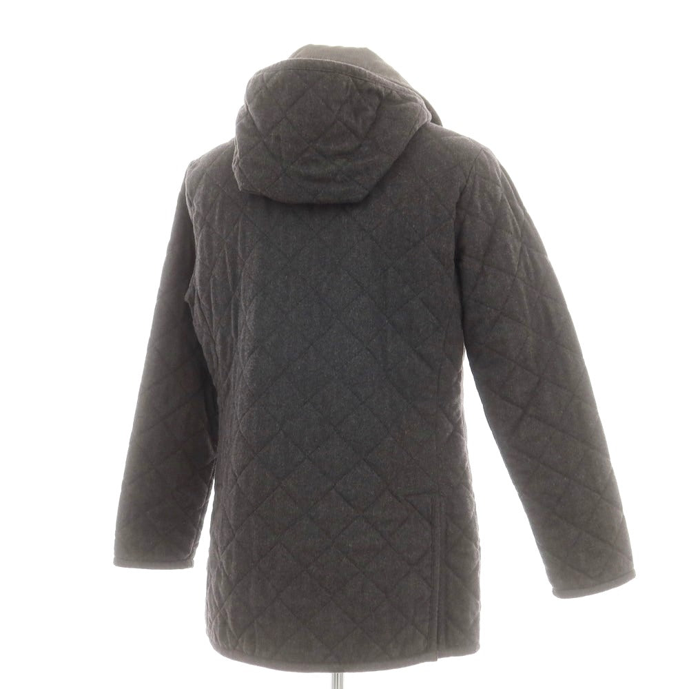 【中古】ラベンハム LAVENHAM ウールポリエステル キルティングブルゾン ダークグレー【 38 】【 状態ランクB 】【 メンズ 】