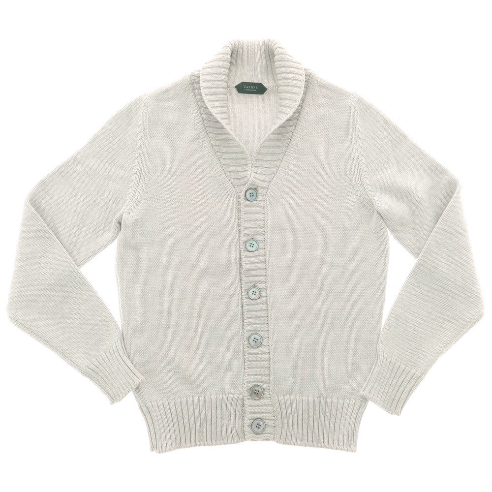 【中古】ザノーネ ZANONE ミドルゲージ ウール ショールカラー カーディガン ライトグレー【 44 】【 状態ランクB 】【 メンズ 】