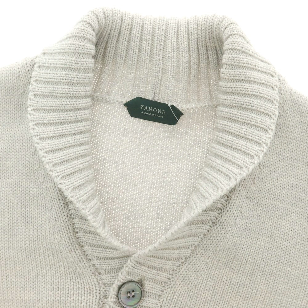 【中古】ザノーネ ZANONE ミドルゲージ ウール ショールカラー カーディガン ライトグレー【 44 】【 状態ランクB 】【 メンズ 】