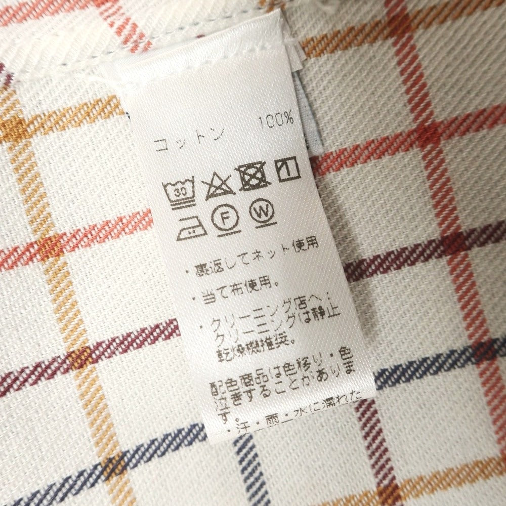 【中古】【未使用】エリコフォルミコラ ERRICO FORMICOLA コットン チェック ボタンダウン カジュアルシャツ アイボリーxマルチカラー【 37 】【 状態ランクS 】【 メンズ 】