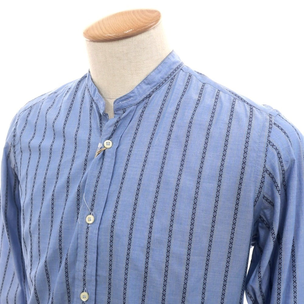 【中古】ベヴィラクア BEVILACQUA コットン バンドカラー カジュアルシャツ ブルー【 XS 】【 状態ランクA 】【 メンズ 】