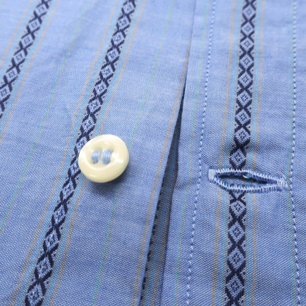 【中古】ベヴィラクア BEVILACQUA コットン バンドカラー カジュアルシャツ ブルー【 XS 】【 状態ランクA 】【 メンズ 】