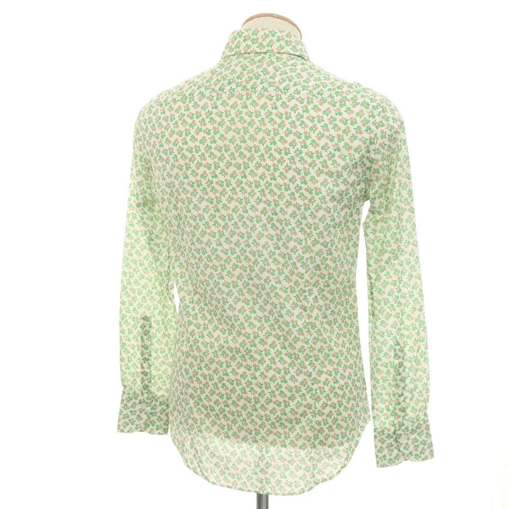 【中古】エンメ テ エンネ Emme te. Enne コットン 花柄 ホリゾンタルカラー カジュアルシャツ グリーン【 XS 】【 状態ランクA 】【 メンズ 】