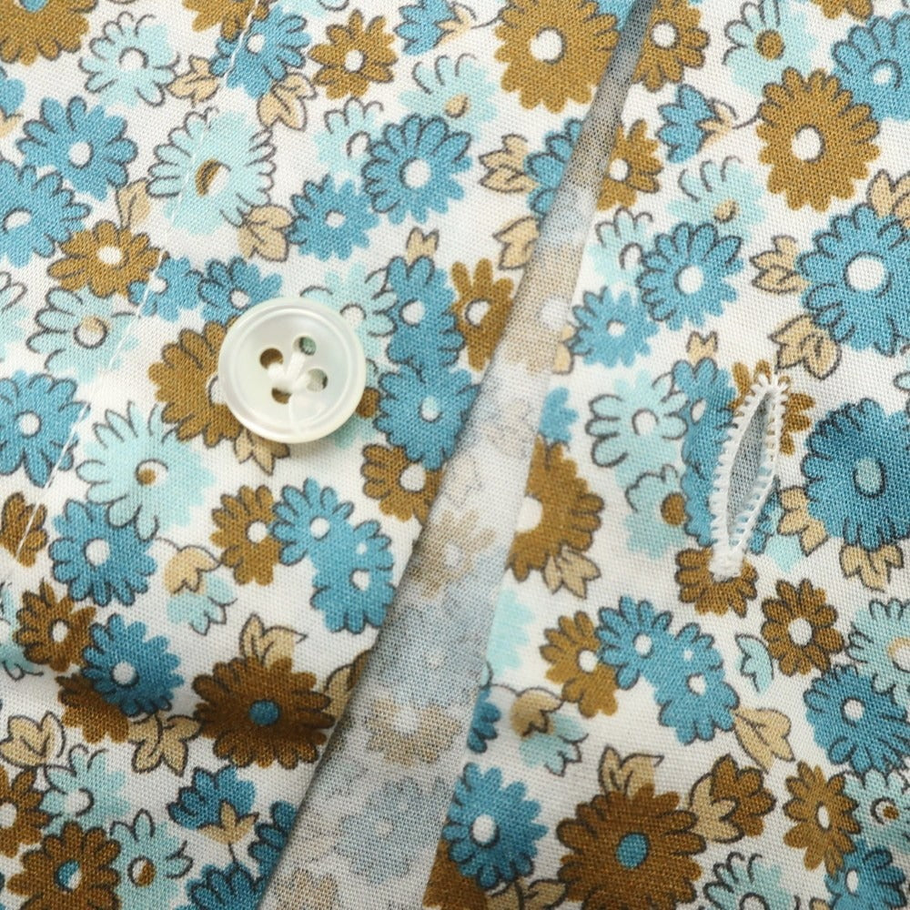 【中古】エンメ テ エンネ Emme te. Enne コットン 花柄 ホリゾンタルカラー カジュアルシャツ ブルー【 S 】【 状態ランクA 】【 メンズ 】