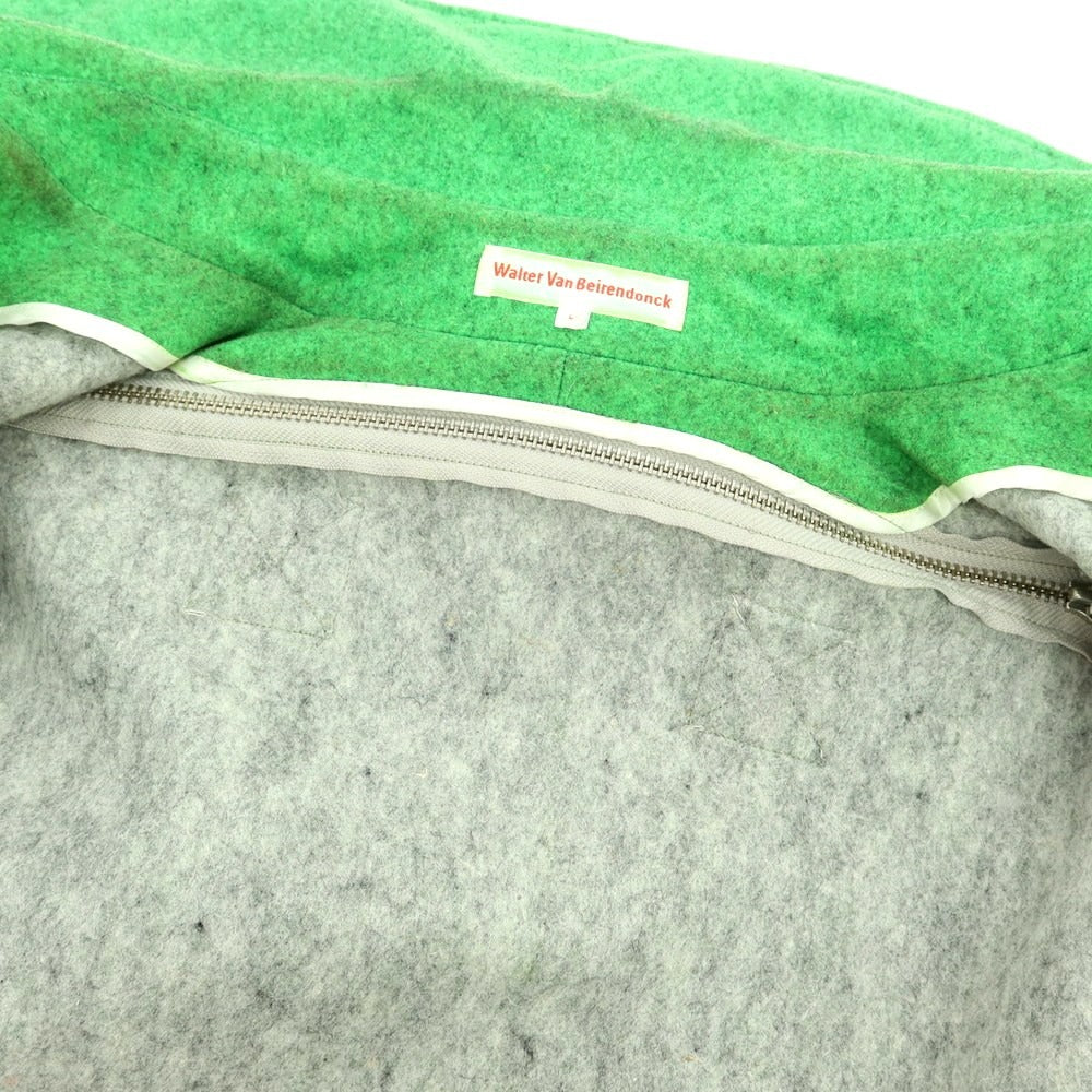 【中古】ウォルターヴァンベイレンドンク Walter Van Beirendonck ウールポリエステル ステンカラーコート ライトグリーン【 L 】【 状態ランクC 】【 メンズ 】