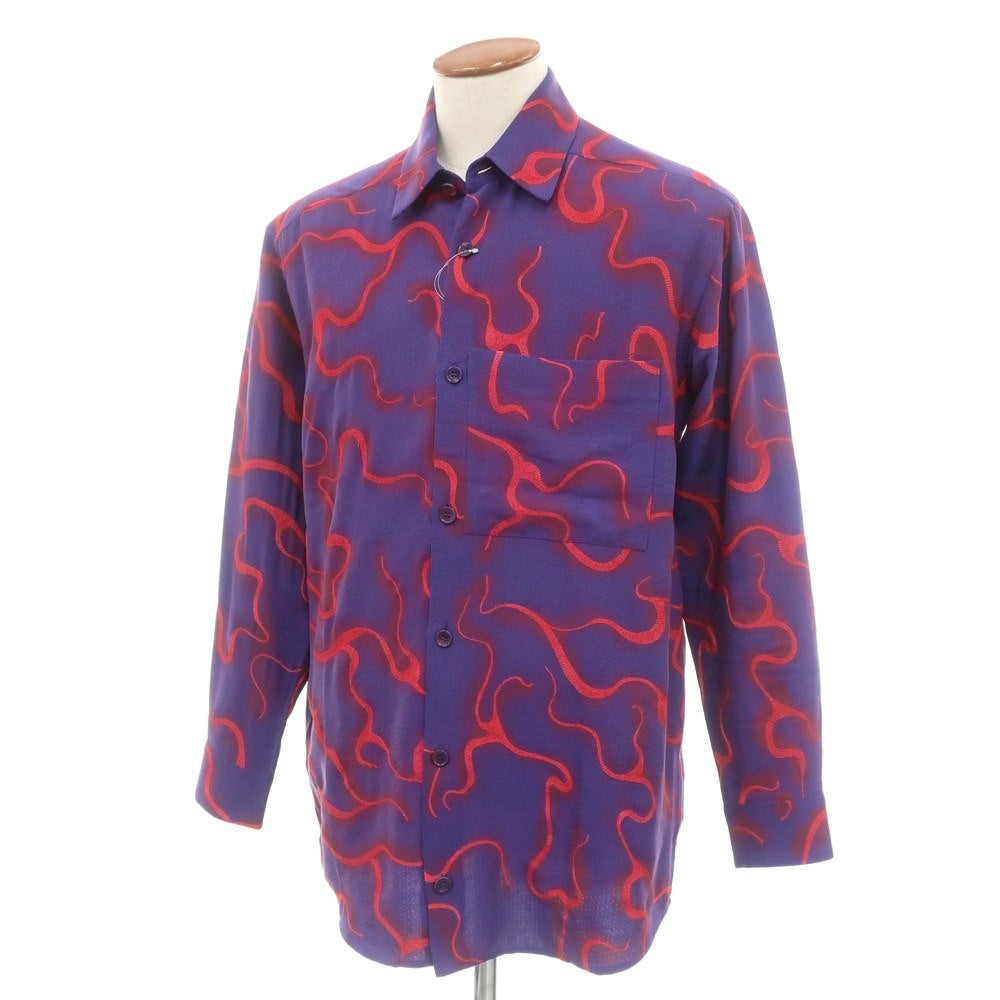 【中古】カゼッラ マイヤー CASELLA MEYER コットンシルク レギュラーカラー カジュアルシャツ パープルxレッド【サイズM】【メンズ】 中古】カゼッラ マイヤー CASELLA MEYER コットンシルク レギュラー