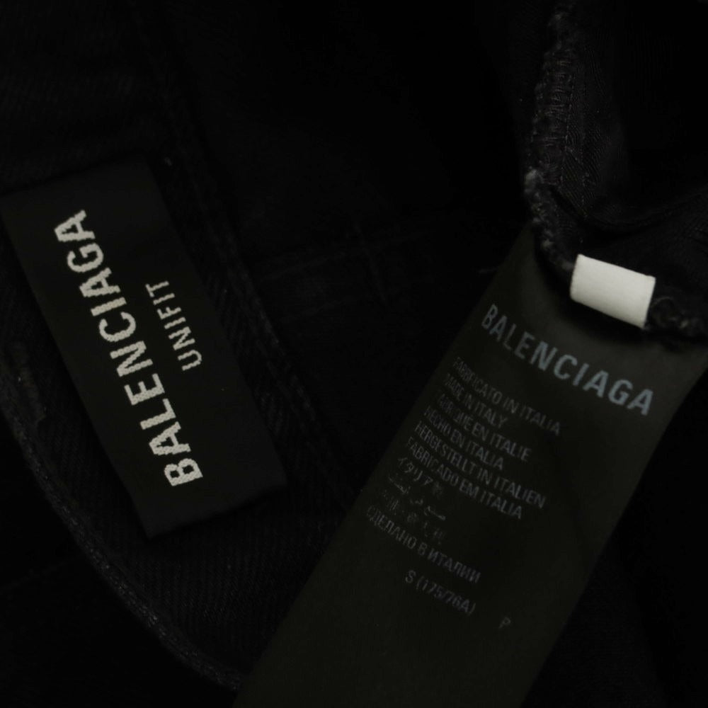 【中古】バレンシアガ BALENCIAGA ダメージ加工 コットン デニムパンツ ブラック【 S 】【 状態ランクB 】【 メンズ 】