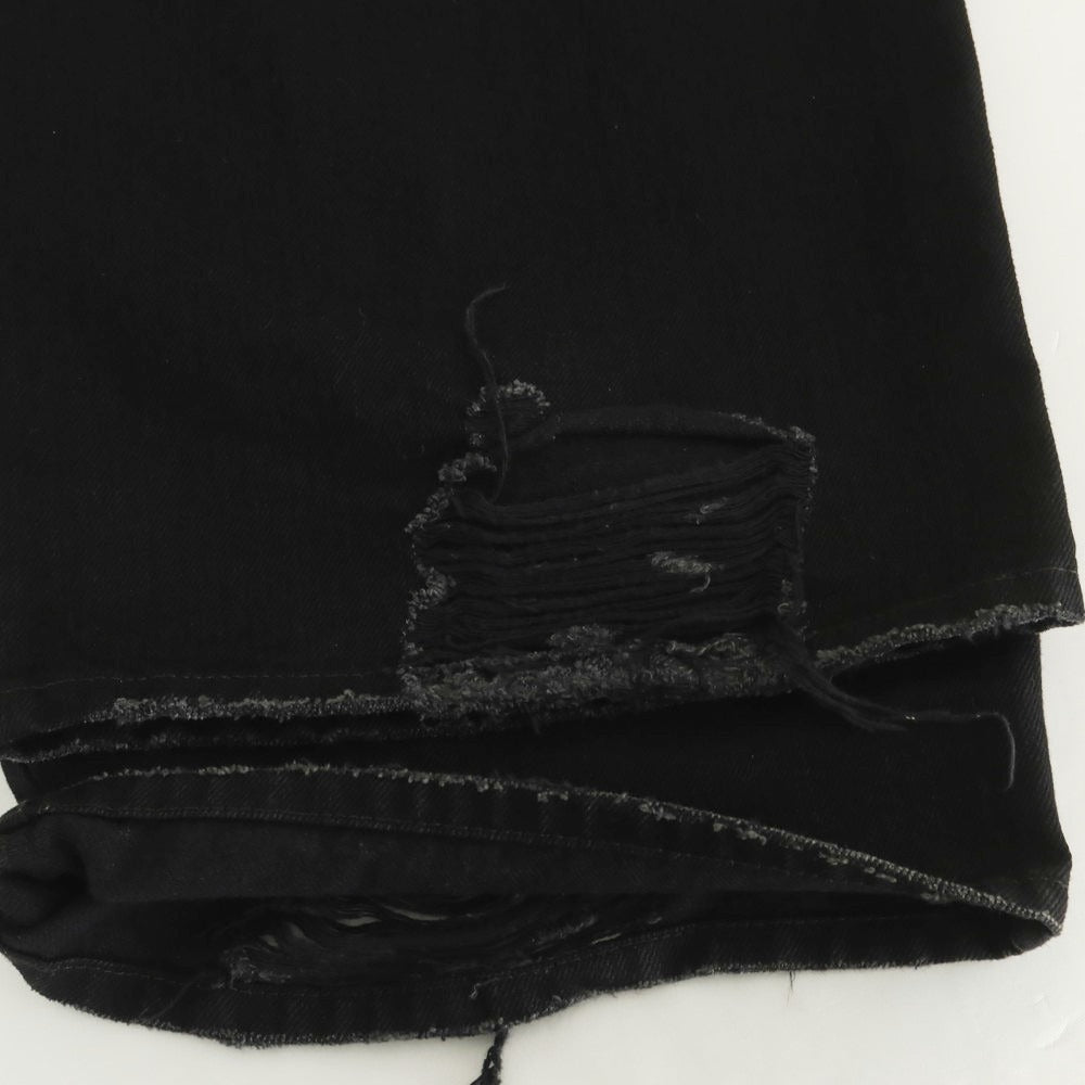 【中古】バレンシアガ BALENCIAGA ダメージ加工 コットン デニムパンツ ブラック【 S 】【 状態ランクB 】【 メンズ 】