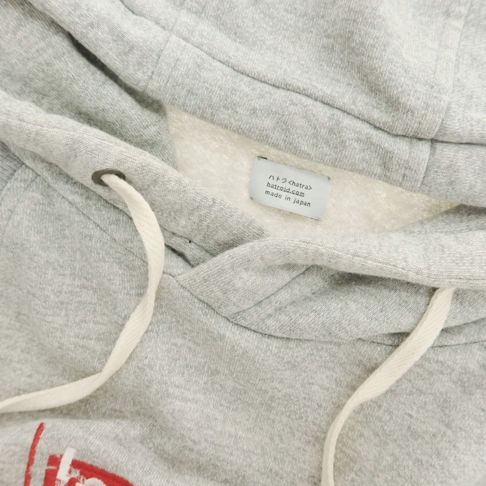 【中古】ハトラ hatra コットン スウェット プルオーバー パーカー グレー【 M 】【 状態ランクC 】【 メンズ 】