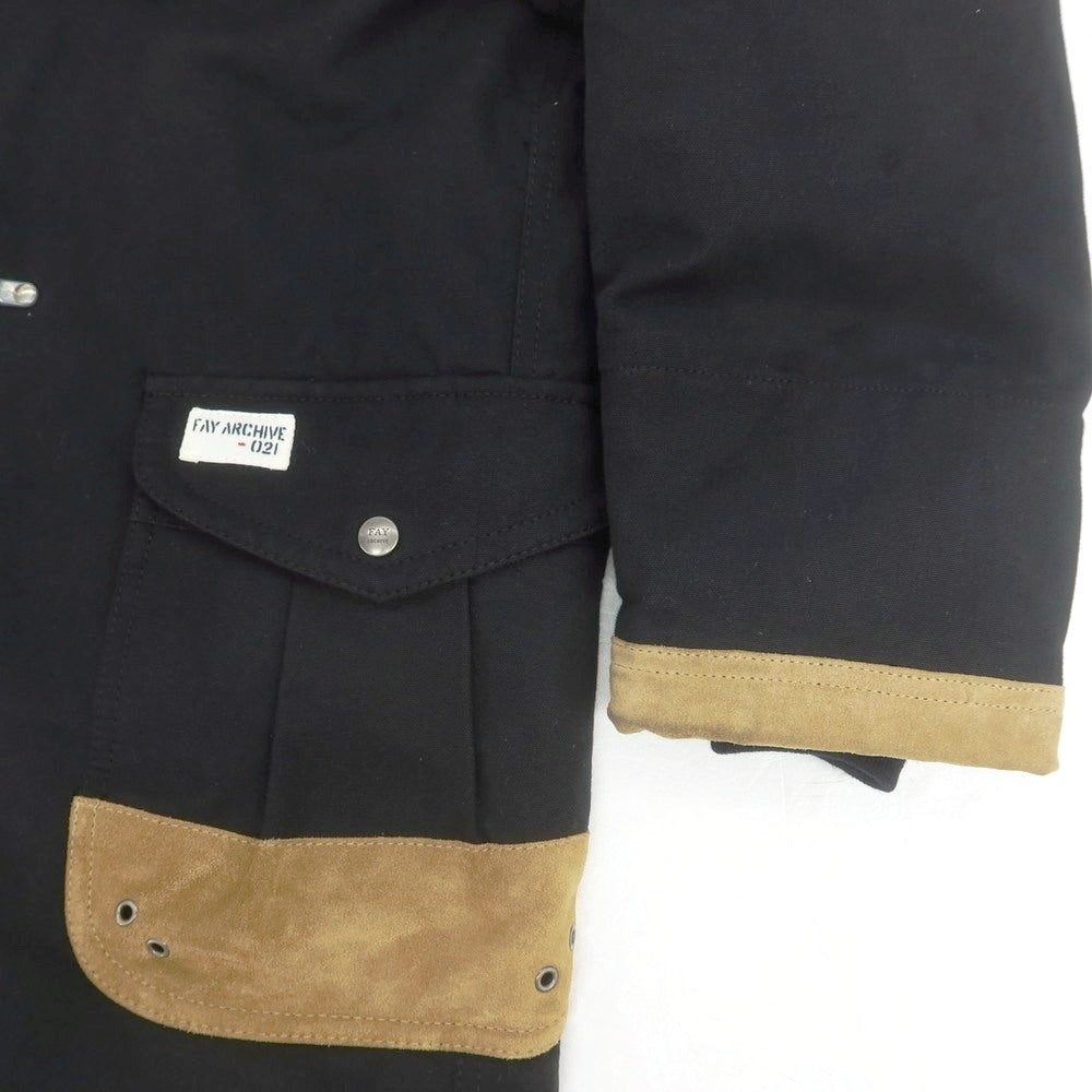【中古】フェイ FAY キャンバス 中綿入り 4フックコート ブラック【 S 】【 状態ランクC 】【 メンズ 】