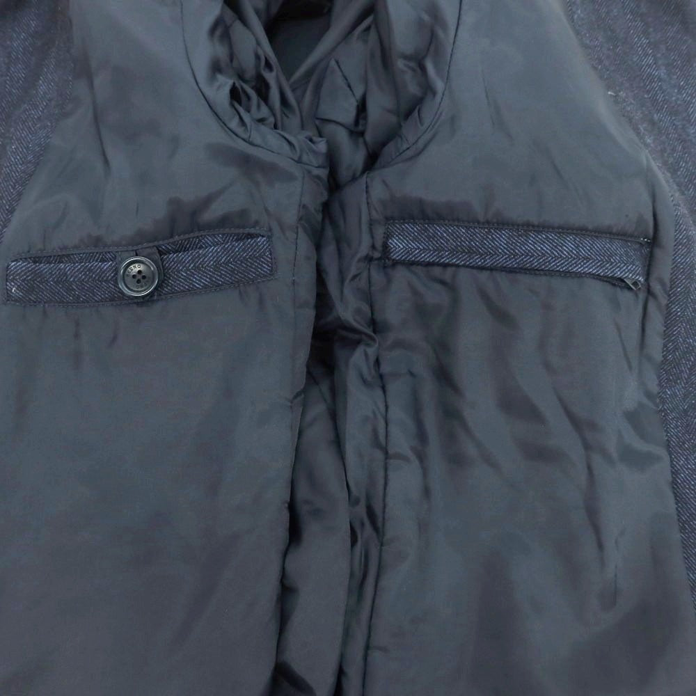 【中古】ヘルノ Herno ウールコットン ヘリンボーン織り ステンカラーコート ネイビー【 46 】【 状態ランクC 】【 メンズ 】