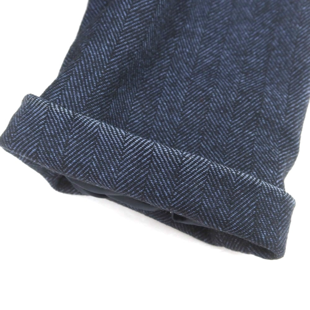 【中古】ヘルノ Herno ウールコットン ヘリンボーン織り ステンカラーコート ネイビー【 46 】【 状態ランクC 】【 メンズ 】