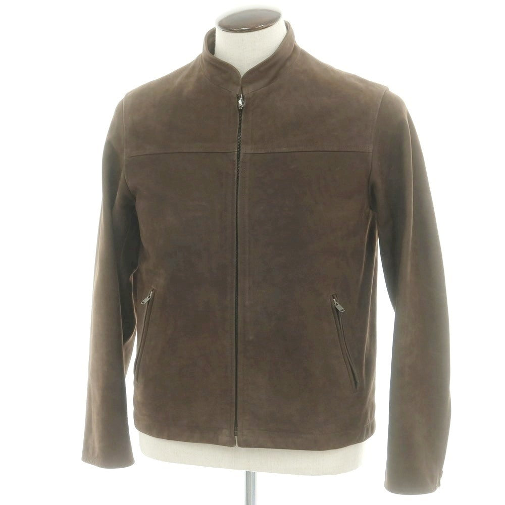 【中古】マーガレットハウエル MARGARET HOWELL ジップアップ レザーブルゾン ブラウン【 L 】【 状態ランクD 】【 メンズ 】