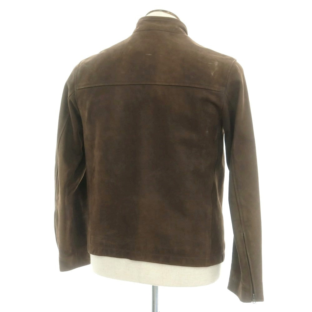 【中古】マーガレットハウエル MARGARET HOWELL ジップアップ レザーブルゾン ブラウン【 L 】【 状態ランクD 】【 メンズ 】