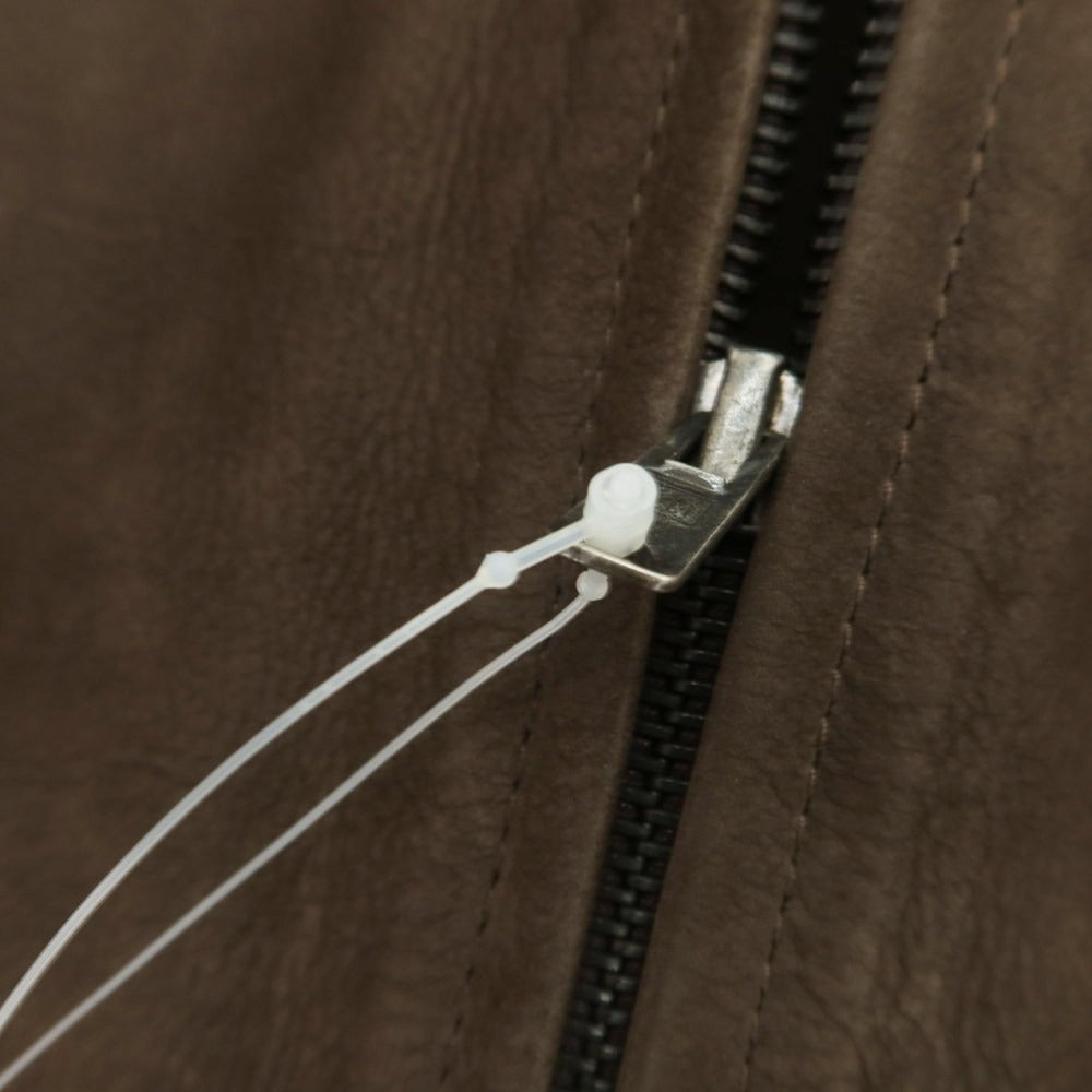 【中古】マーガレットハウエル MARGARET HOWELL ジップアップ レザーブルゾン ブラウン【 L 】【 状態ランクD 】【 メンズ 】