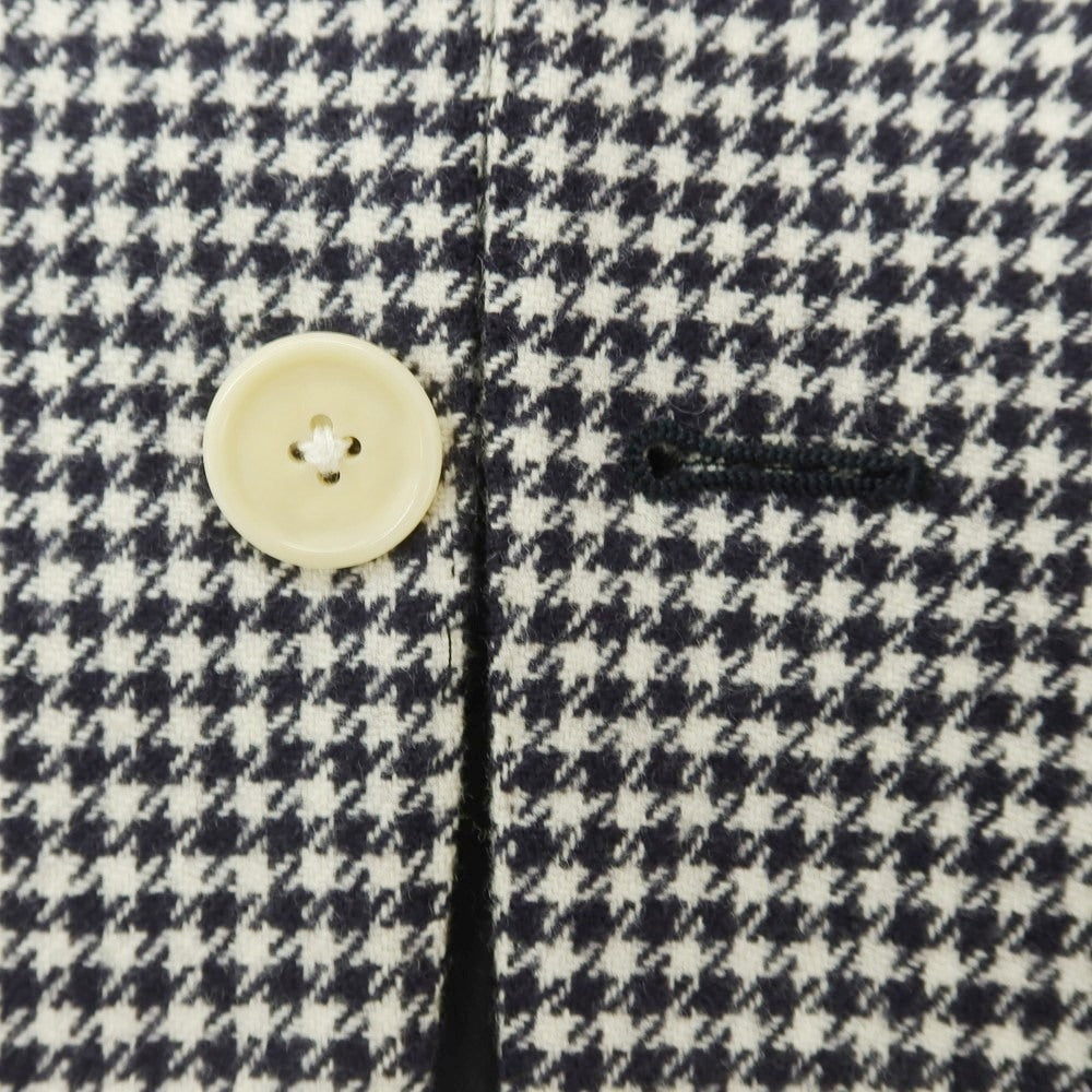 【中古】ヴァルディターロ Valditaro SHIPS別注 ウールカシミヤ ハウンドトゥース 3B テーラードジャケット ネイビーxホワイト【 44 】【 状態ランクD 】【 メンズ 】
