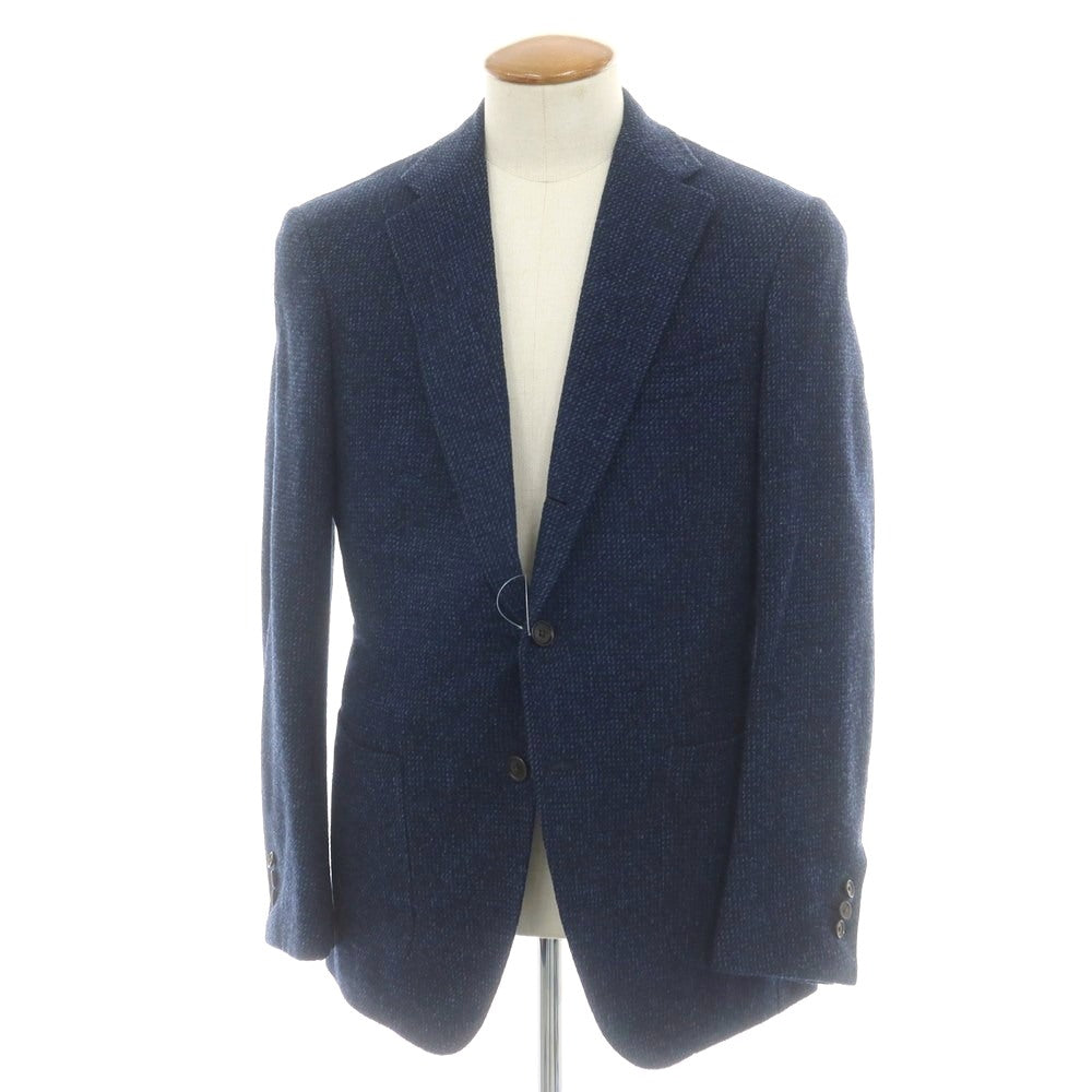 【中古】トゥモローランド TOMORROWLAND ウールシルクカシミヤ 3B テーラードジャケット ネイビー【 表記なし(M位) 】【 状態ランクD 】【 メンズ 】