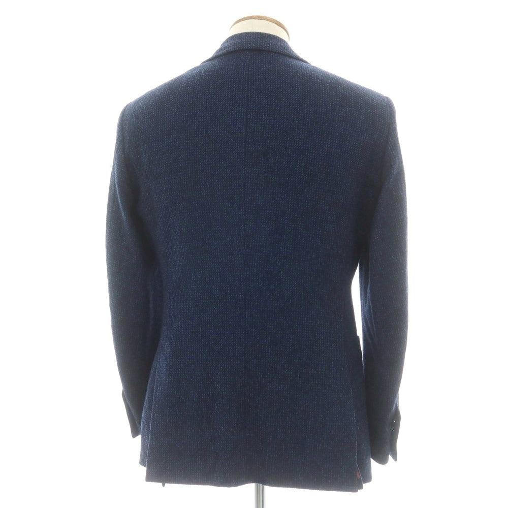【中古】トゥモローランド TOMORROWLAND ウールシルクカシミヤ 3B テーラードジャケット ネイビー【 表記なし(M位) 】【 状態ランクD 】【 メンズ 】
