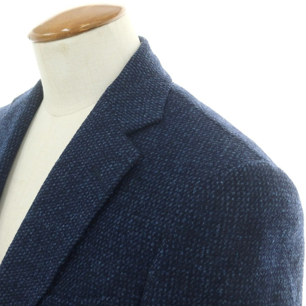 【中古】トゥモローランド TOMORROWLAND ウールシルクカシミヤ 3B テーラードジャケット ネイビー【 表記なし(M位) 】【 状態ランクD 】【 メンズ 】