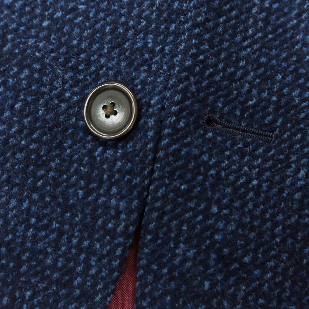【中古】トゥモローランド TOMORROWLAND ウールシルクカシミヤ 3B テーラードジャケット ネイビー【 表記なし(M位) 】【 状態ランクD 】【 メンズ 】