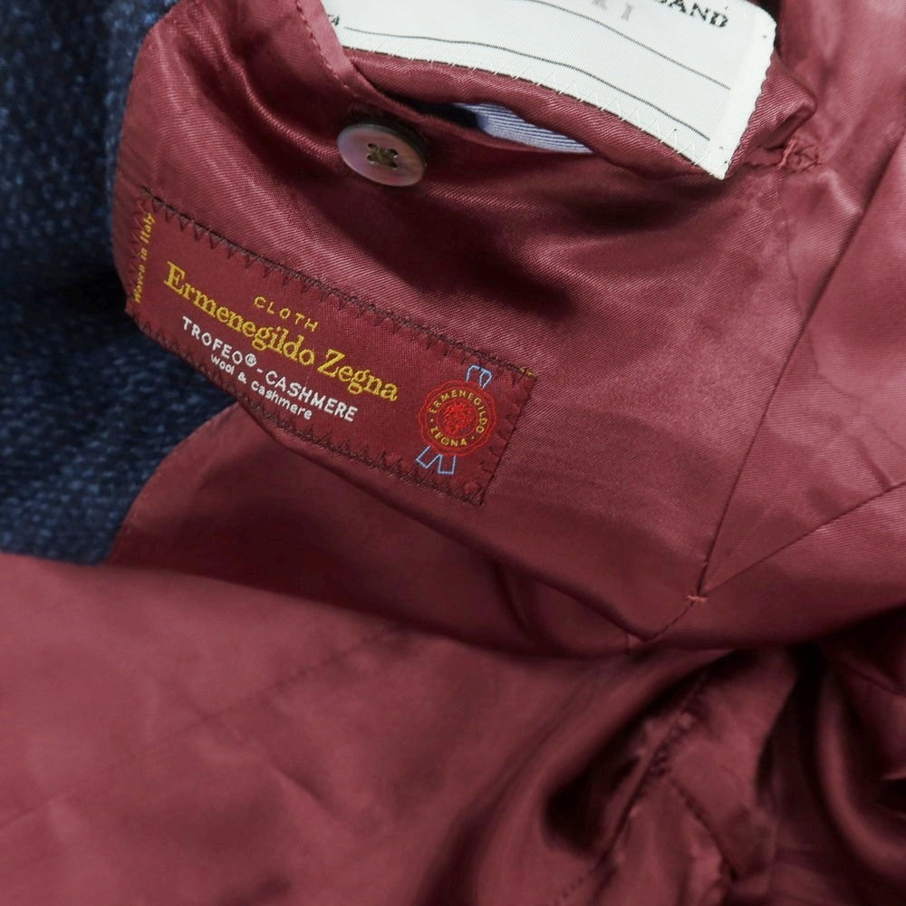 【中古】トゥモローランド TOMORROWLAND ウールシルクカシミヤ 3B テーラードジャケット ネイビー【 表記なし(M位) 】【 状態ランクD 】【 メンズ 】