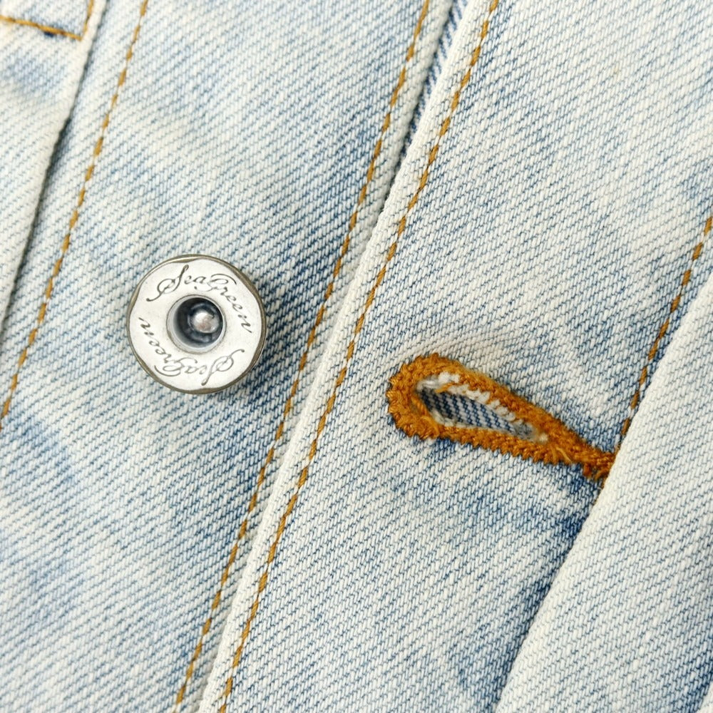 【中古】シーグリーン Seagreen デニムジャケット ジージャン ライトブルー【 2 】【 状態ランクC 】【 メンズ 】